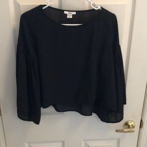 Bar III Black Crop Top Blouse Sz Medium